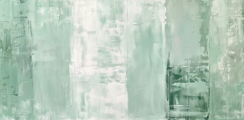 Abstract Painting of Green and White Stripes
