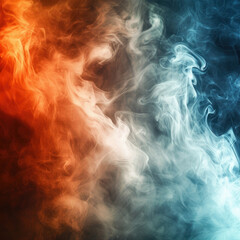 Expressive image of smoke and fire reflecting the vibrant colors of the Indian flag. AI generative