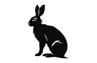 Rabbit silhouette vector isolated on a white background