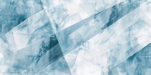 Modern Abstract Painting in Blue and White