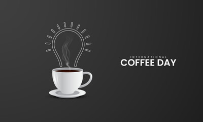 World Coffee Day. International coffee day. 3D illustration.