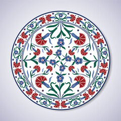 Tulip Turkish Decorative Pattern Vector