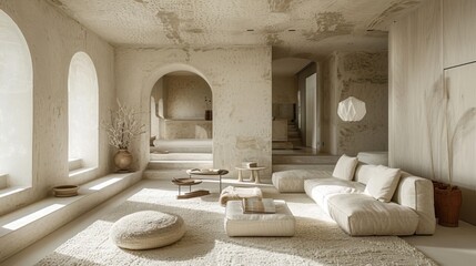 Bright White Living Room Design
