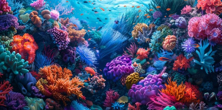 A Painting of a Colorful Coral Reef
