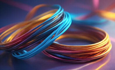 Abstract wide curved colorful background