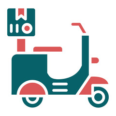 Delivery On Bike Icon Style