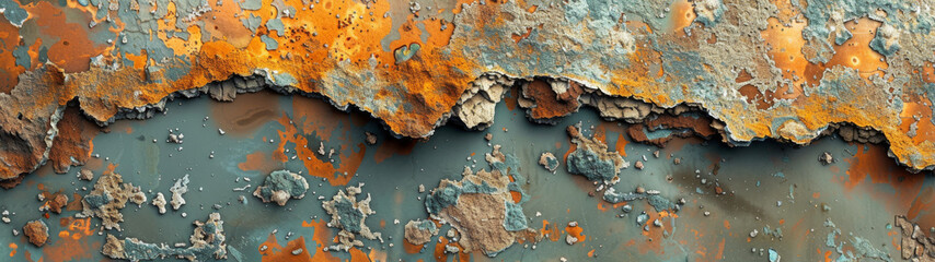 Rusted Metal Surface With Orange and Green Paint