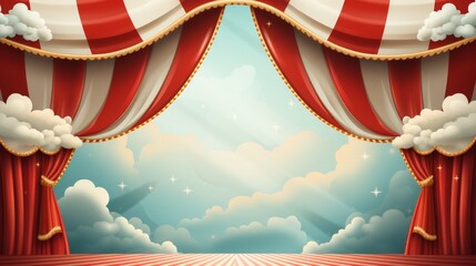 Circus or Carnival Frame Background , Circus Tent Background with copy space - obrazy, fototapety, plakaty