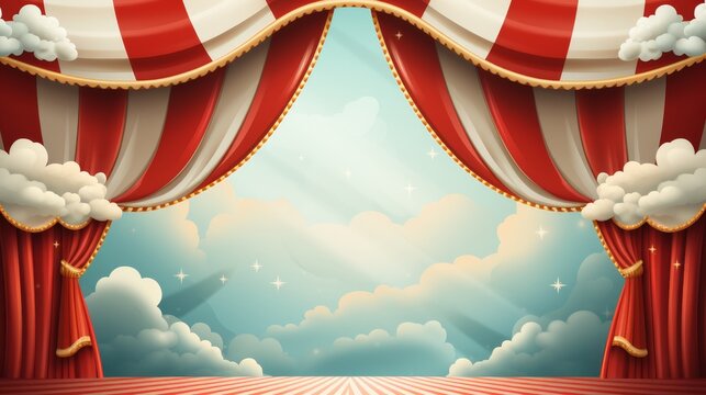 Circus or Carnival Frame Background , Circus Tent Background with copy space