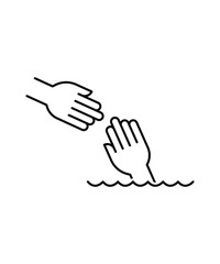 helping hand icon, vector best line icon.
