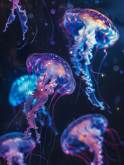 The oceans depths come alive with glowing jellyfish and phosphorescent creatures a spectacle of natural brilliance
