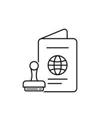 passport icon, vector best line icon.