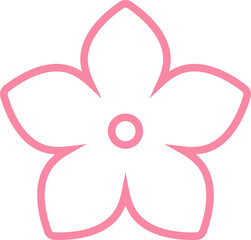 Pink cherry blossoms branch icon. Japanese Sakura flower. Cherry branch with pink sakura. Flowers, plants, spring, cute, etc. Vector. 
