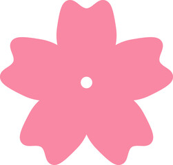 Pink cherry blossoms branch icon. Japanese Sakura flower. Cherry branch with pink sakura. Flowers, plants, spring, cute, etc. Vector. 