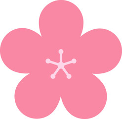 Pink cherry blossoms branch icon. Japanese Sakura flower. Cherry branch with pink sakura. Flowers, plants, spring, cute, etc. Vector. 