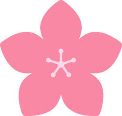 Pink cherry blossoms branch icon. Japanese Sakura flower. Cherry branch with pink sakura. Flowers, plants, spring, cute, etc. Vector. 
