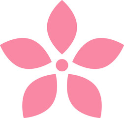 Pink cherry blossoms branch icon. Japanese Sakura flower. Cherry branch with pink sakura. Flowers, plants, spring, cute, etc. Vector. 