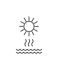 sun with sea icon, vector best line icon.