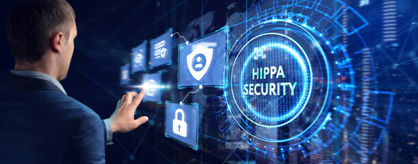 Cyber security data protection business technology privacy concept. Hippa Security.