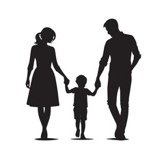 Embracing Unity: Family Silhouette in White"
