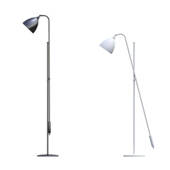 floor lamp isolated on white background, interior lighting, 3D illustration, cg render