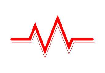 Red line heart pulse heartbeat cardiograph medical icon flat vector design
