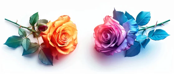 Möbelaufkleber Colorful Roses on isolated background for Gay pride or Valentine's day. © ARTwithPIXELS