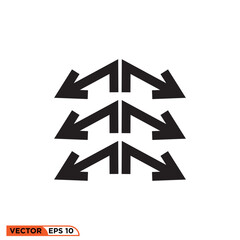 Arrow icon design vector graphic of template, sign and symbol