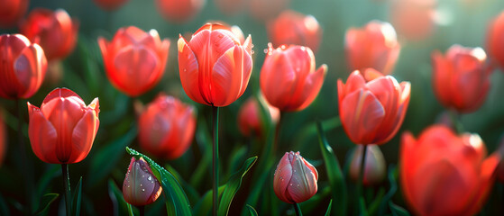 Tulips on isolated background