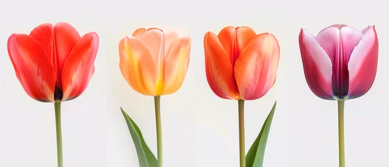 Wandcirkels tuinposter Tulips on isolated background © ARTwithPIXELS