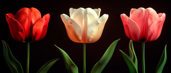 Tulips on isolated background