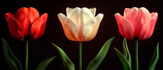 Foto auf Acrylglas Tulips on isolated background © ARTwithPIXELS