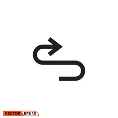 Arrow icon design vector graphic of template, sign and symbol