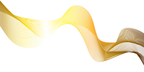 Minimal technology futuristic yellow and gray  carve wave lines abstract background. Modern transparent Line art striped graphic template. Thin line wavy abstract vector background. Curve wave.