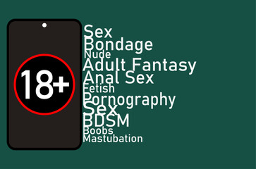 Porn addiction increasing among youth causing social issue. Sex addiction is a constant focus on sexual fantasies, urges, or behaviors beyond  control. - obrazy, fototapety, plakaty