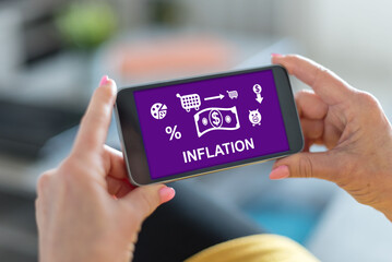 Inflation concept on a smartphone