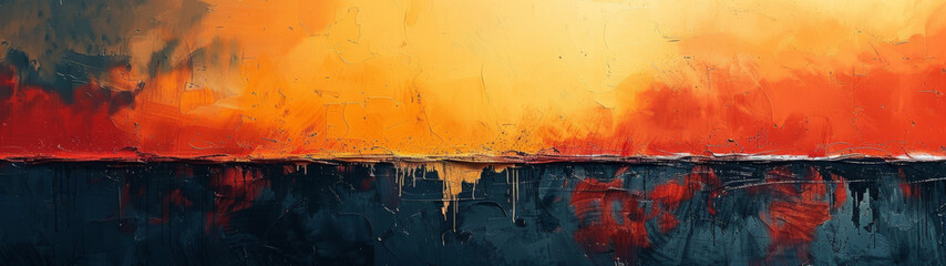 Yellow and Red Sky Painting