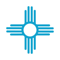 sacred sun symbol of the Zia, an indigenous native American pueblo people  - 745590186