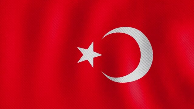 3D Render Flag of Turkey  stock video  background
