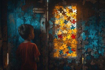 Obraz premium Autism day: fostering understanding, embracing diversity, and promoting inclusivity for neurodivergent individuals with love, compassion, advocacy towards a more accepting and supportive world