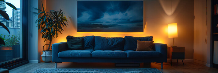 Interior design of living room in luxury home 