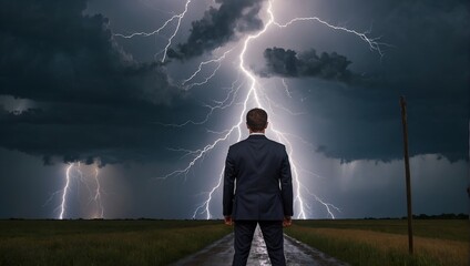 person with lightning