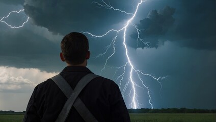 person with lightning