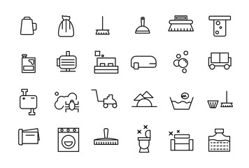 Cleaning and Maintenance Icons Pack on Housing and Communal Services Cleaning Service Icon Collection.