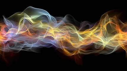 Ethereal Smoke Abstract Art in Multicolor