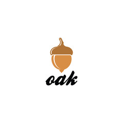 Acorn Nut Oak Tree label logo design