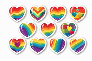 LGBTQ Sticker heartening design. Rainbow gratified sticker motive warmth sticker diversity Flag illustration. Colored lgbt parade demonstration compassion. Gender speech and rights prototype