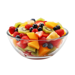 Fresh fruit salad isolated on transparent or white background, png