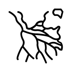 Vector black line icon for Delta