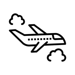 Vector black line icon for Flight